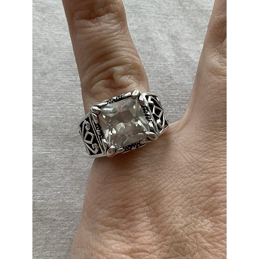 vintage Silpada ring Size 6.5 925 sterling silver Clear Tone Estate Jewelry - Picture 7 of 8